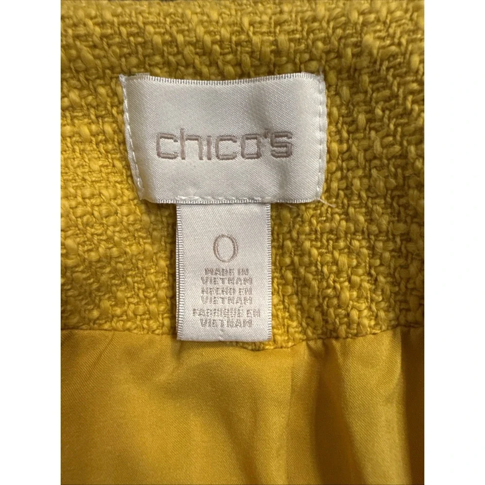 Chico's Womens Blazer Jacket‎ Yellow Size 0